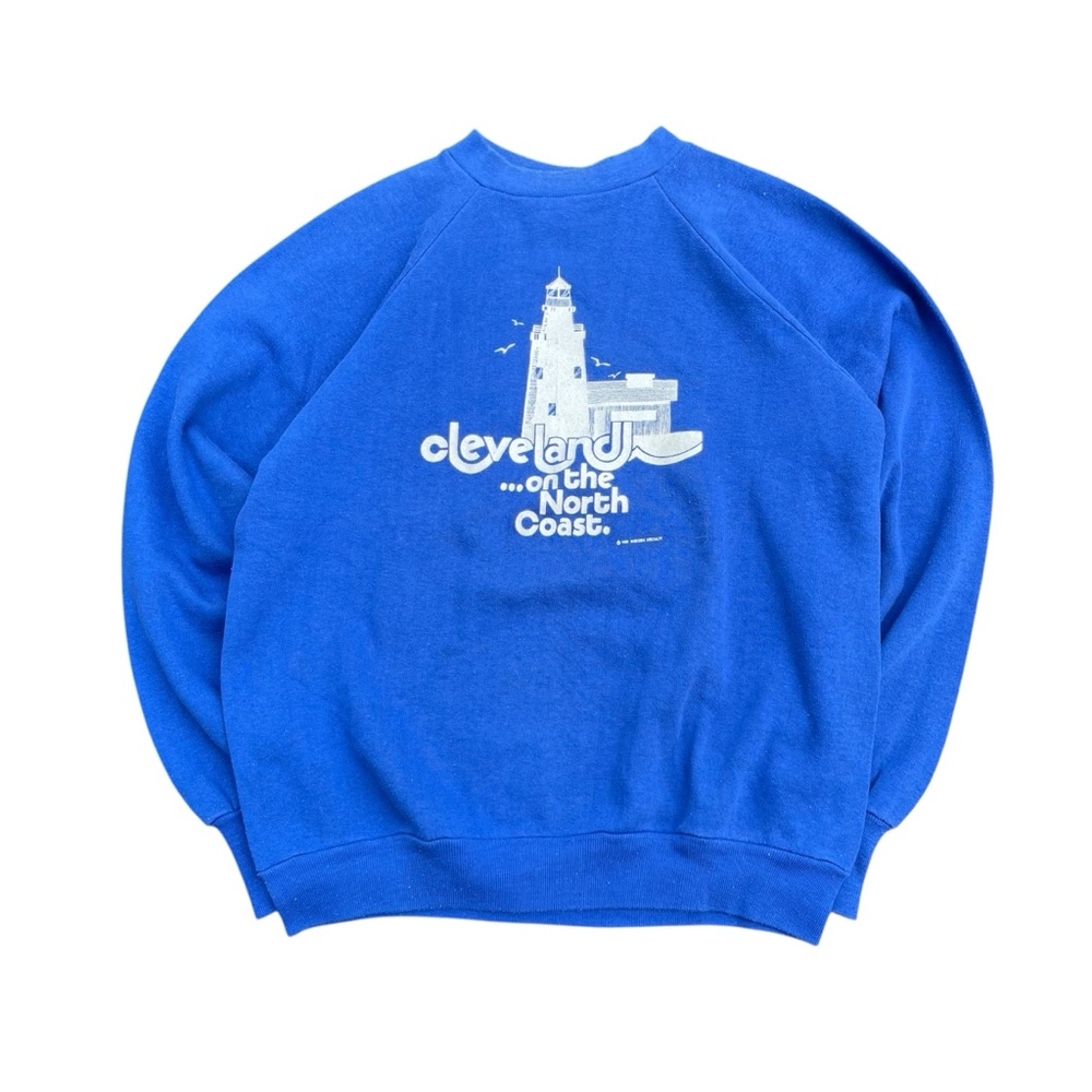 Cleveland Blue Vintage 1981 Lighthouse Graphic Healthknit Crewneck